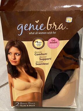 Genie Bra Seamless Comfort Bra - Nude & Black New in 📦 size 2x
